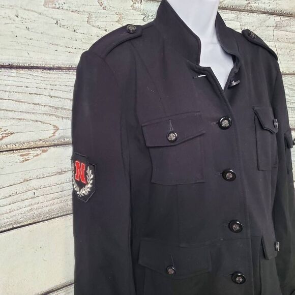 Meesh & Mia Nebraska Huskers Black Utility Jacket Military Style Women’s L - Picture 5 of 9